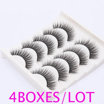 

20 Pairs Natural Mink Fake Eyelash Set 3D Layered Long Soft False Eyelashes Faux Cil Natural Lashes In Bulk