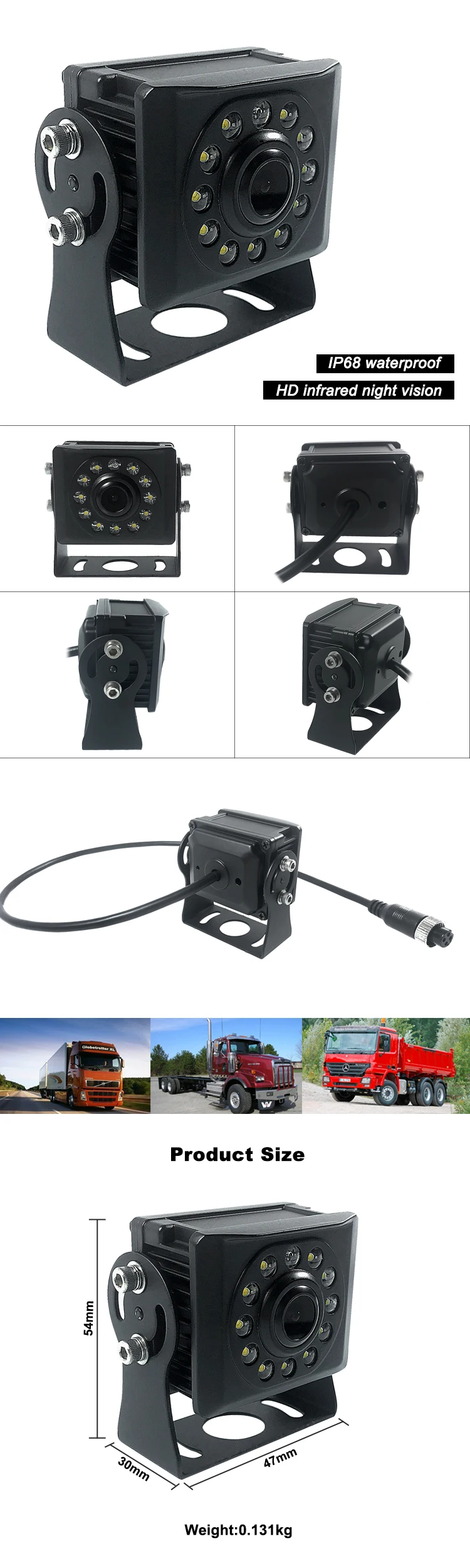 HYFMDVR с фабрики DC12V широкоугольная камера грузовика может использоваться с бортовыми мониторами