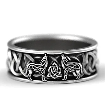 

2020 Vintage Wolf Punk Rock Ring Men Jewelry Female Hip Hop Rings For Women Engagement Ring Men Wholesale Wedding Rings Female
