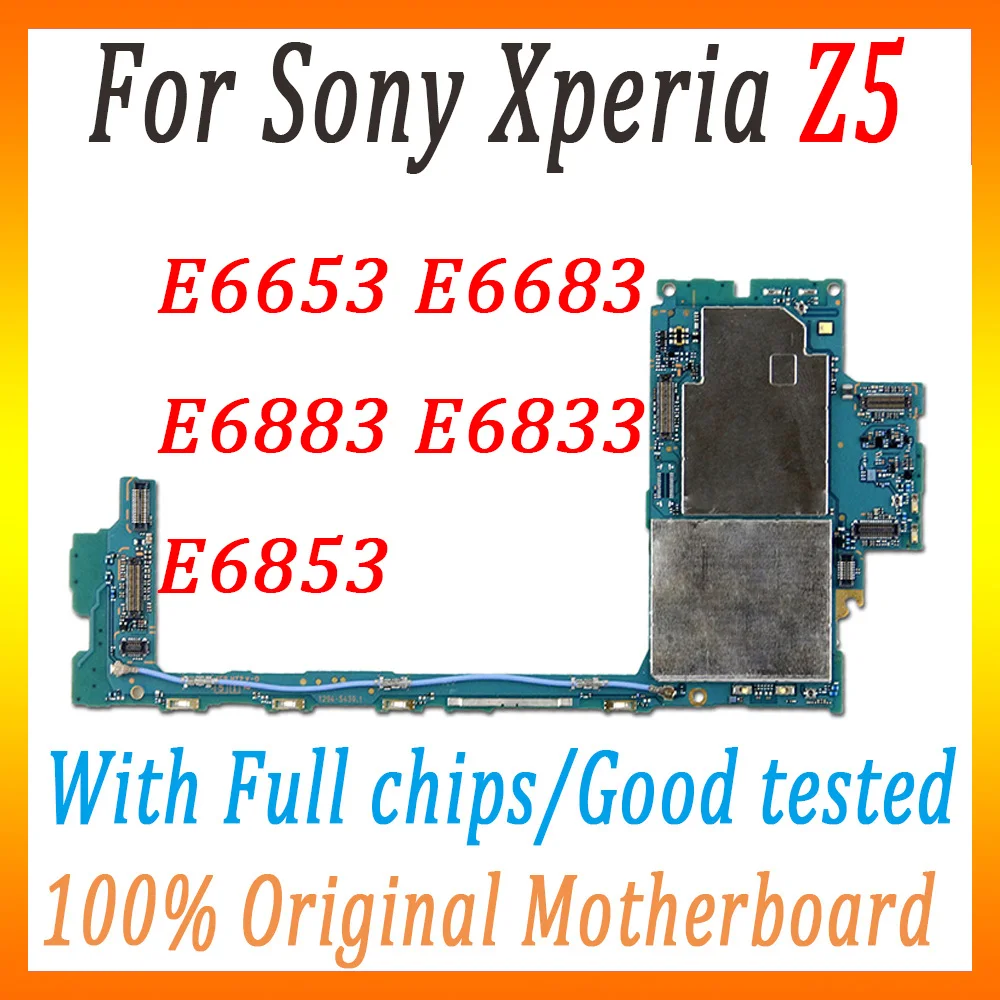 Разблокированный для sony Xperia Z5 E6653 E6683 E6883 E6833 E6853 Материнская плата Шлейф логическая плата хорошее тестирование MB