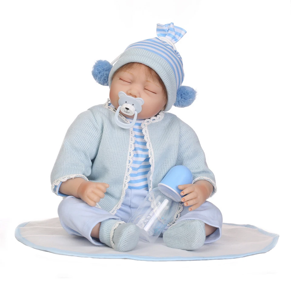 

55CM Bebes Reborn Doll Lifelike Soft Silicone Reborn Baby Dolls Toys For Boy Birthday Gift Fashion Baby Dolls