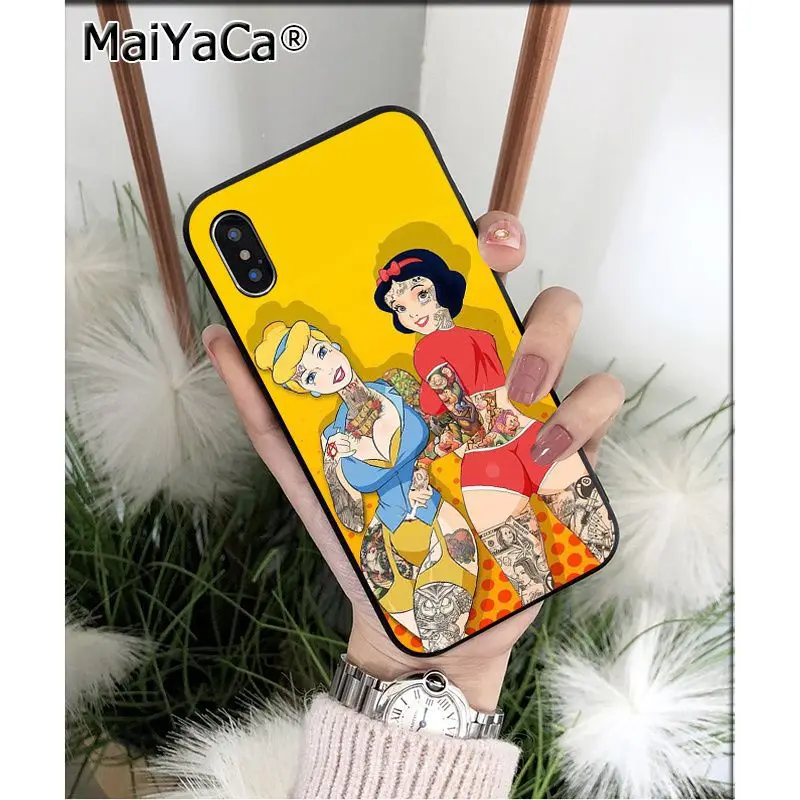A7 MaiYaCa Bad princess черная татуировка черная Оболочка Чехол для телефона Apple iphone 11 pro 8 7 66S Plus X XS MAX 5s SE XR чехлы - Цвет: A7