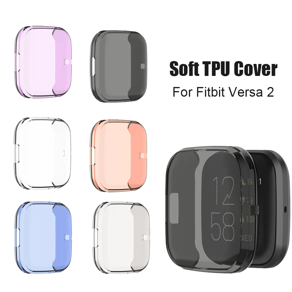 Мягкий ТПУ протектор 360 градусов защитный чехол для Fitbit Versa 2 Band Спорт Мода покрытие аксессуары экран защитный чехол