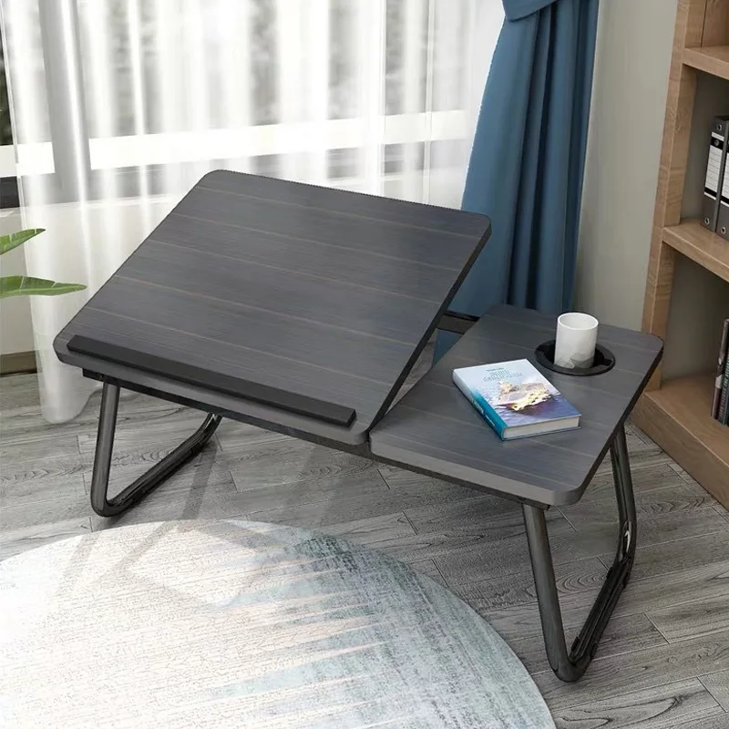 Multifunctional Simple Small Table With Adjustable Bed Desk Folded Lazy Desk Student Dormitory Study Computer Desk polyester upholstered folding lazy sofa bed with metal frame for living room bedroom office apartment brown