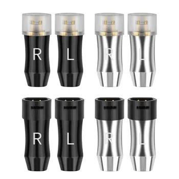 

5pair DIY Headphone Plug For IE8 IE8I IE80 Earphone Pin Audio Jack 2 Pin Socket HiFi Headset Wire Connector Metal Adapter Black