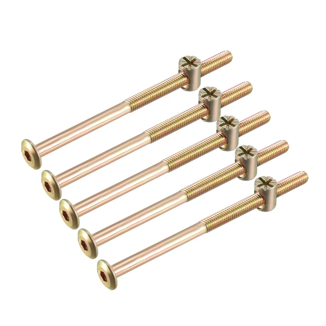 

uxcell M6x100mm Furniture Bolt Nut Set Hex Socket Screw 56.7mm Thread Length with Barrel Nuts Phillips-Slotted 5 Sets