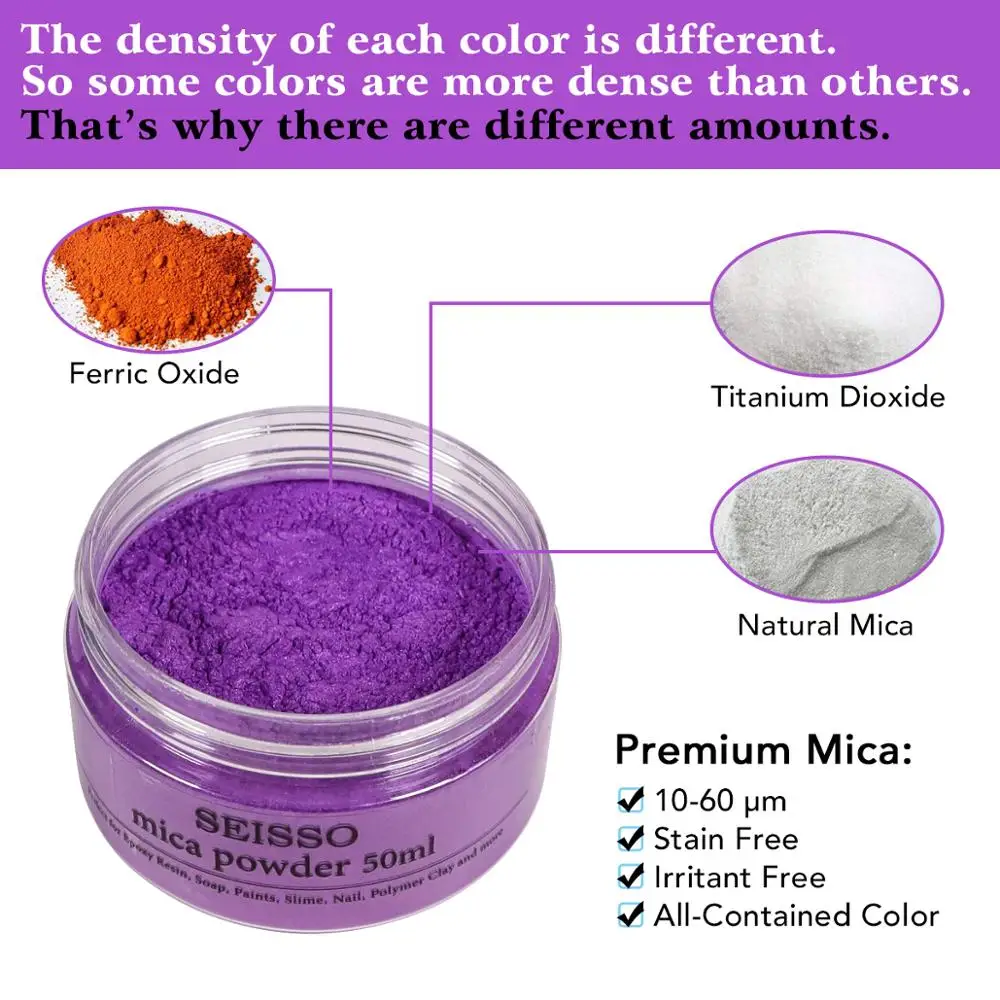 50/100g Epoxy Resin Dye Pearl Mica Powder , Soap Dye Hand , Soap Making Supplies Eyeshadow and Lips Makeup DIY Pigment