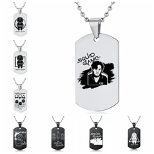 

Squid Game Army Tactical Engraving Name ID Tags Cards Pendant Man Necklace&Pendants Stainless Steel Fashion Keychain Men Jewelry