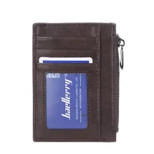 

Men's Wallet Card Holder Small Ultra-Thin Short Leather Retro Wallet Multi-card Card Holder Zipper Minimalist Slim Coins Purse