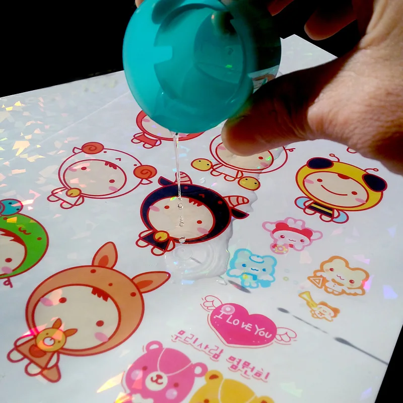 Holographic Sticker Paper Vinyl Sticker Paper for Ink Jet Laser Printer Printable Adhesive Waterproof Dries Quickly 10 Sheets