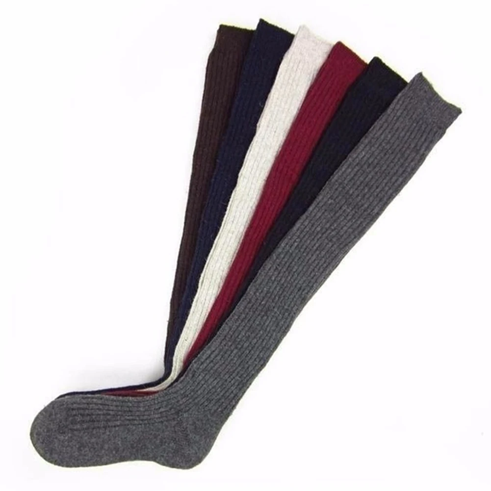 Women's classic style stockings solid color thigh high knit stockings women stretching in knee stockings