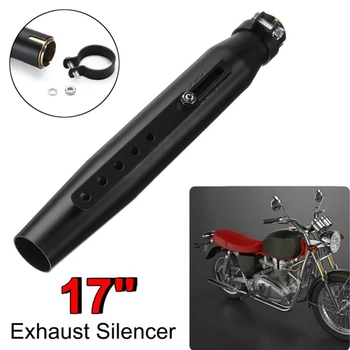 

Universal 17inch Motorcycle Exhaust Muffler Pipe Tip Retro Vintage Rear Pipe Tube Exhause-Silencer for Honda Bobbers Cafe Racer