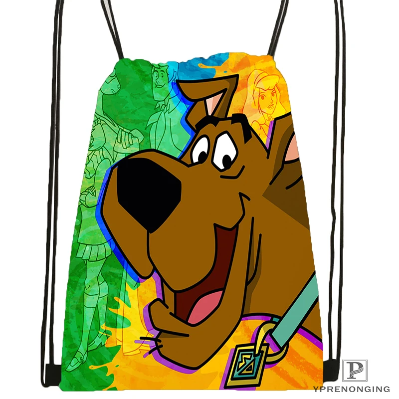 Пользовательские HD Scooby Doo походная сумка на шнурке милый рюкзак для детей(черная спинка) 31x40 см#180531-03-64