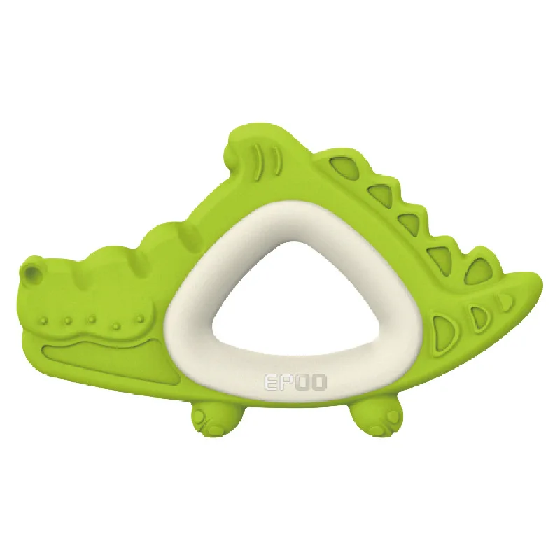 Baby Teethers Cartoon Animal BabyBaby Ring Necklace Teether Cute Safe Infant Toddler Chew Teething Toys - Цвет: Зеленый