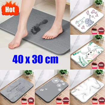 

40x30cm Natural Diatom Mud Absorbent Foot Pad Home Kitchen Toilet Bathroom Entrance Non-Slip Quick-Drying Floor Diatomite Mat