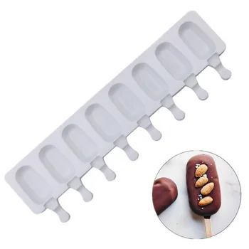 

8 Cavity Ice Cream Mold Popsicle Silicone Molds DIY Homemade Fruit Juice Dessert Ice Pop Lolly Tray Mould Ice Cube Tray