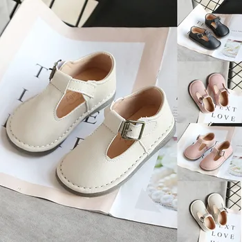 

Sandals Girls Shoes детская обувь Fashion Casual Solid Hook & Loop Soft Flat Buckle Flat Heels British Shoes Sandals Free Ship