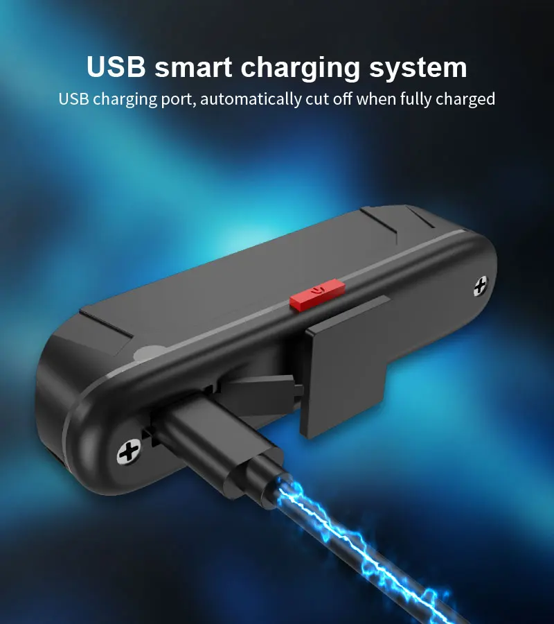 PHMAX Bicycle Flashlight 1500mAh 500 Lumens LED MTB Bike Front Light USB Rechargeable Rainproof Bike Lamp Set Bicycle Headlight