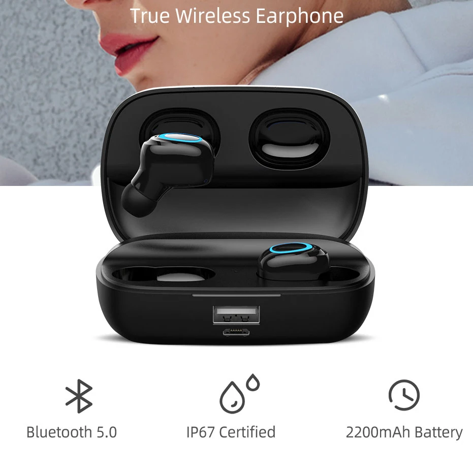 ABKT-KELODO TWS Bluetooth 5,0 беспроводные наушники гарнитура настоящие беспроводные наушники для IPhone/samsung IPX7 водонепроницаемые с Intellige