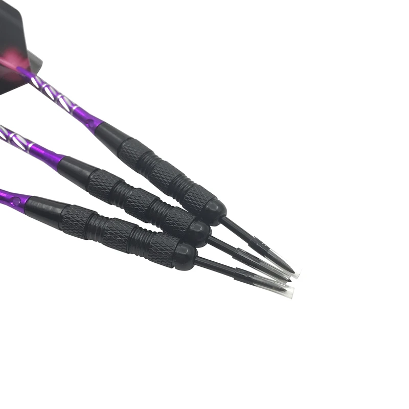 Wysokiej jakości rzutki 3 szt. Stalowe strzałki fioletowe z fioletowymi wałkami ze stopu Aluminium 20g Professinal gry sporty halowe Dardos