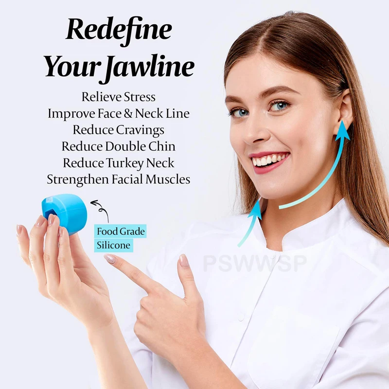 Jaw Exerciser Fitness Face Masseter Double Chin Remover Food Grade Silicone  Ball Facial Muscles Trainer V Face Lifting Machine