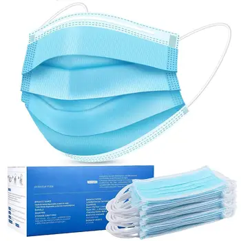 

Mouth Masks 3-layer Anti-Dust Disposable Mascarillas 5/10/50/100 Pcs Non Woven Meltblown Cloth Masks Elastic Ear Loop Face Mask