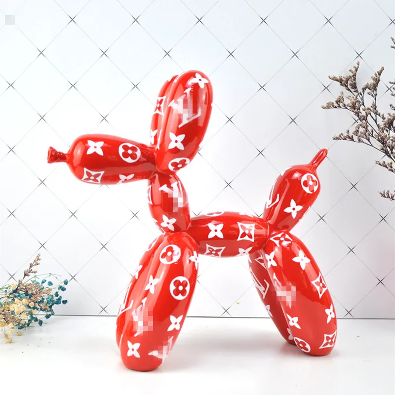 

Balloon Dog Statue Art Decorative Sculpture Resin Art Crafts Color Pattern Design Modern Art Home Decoration Resin Art Ornament