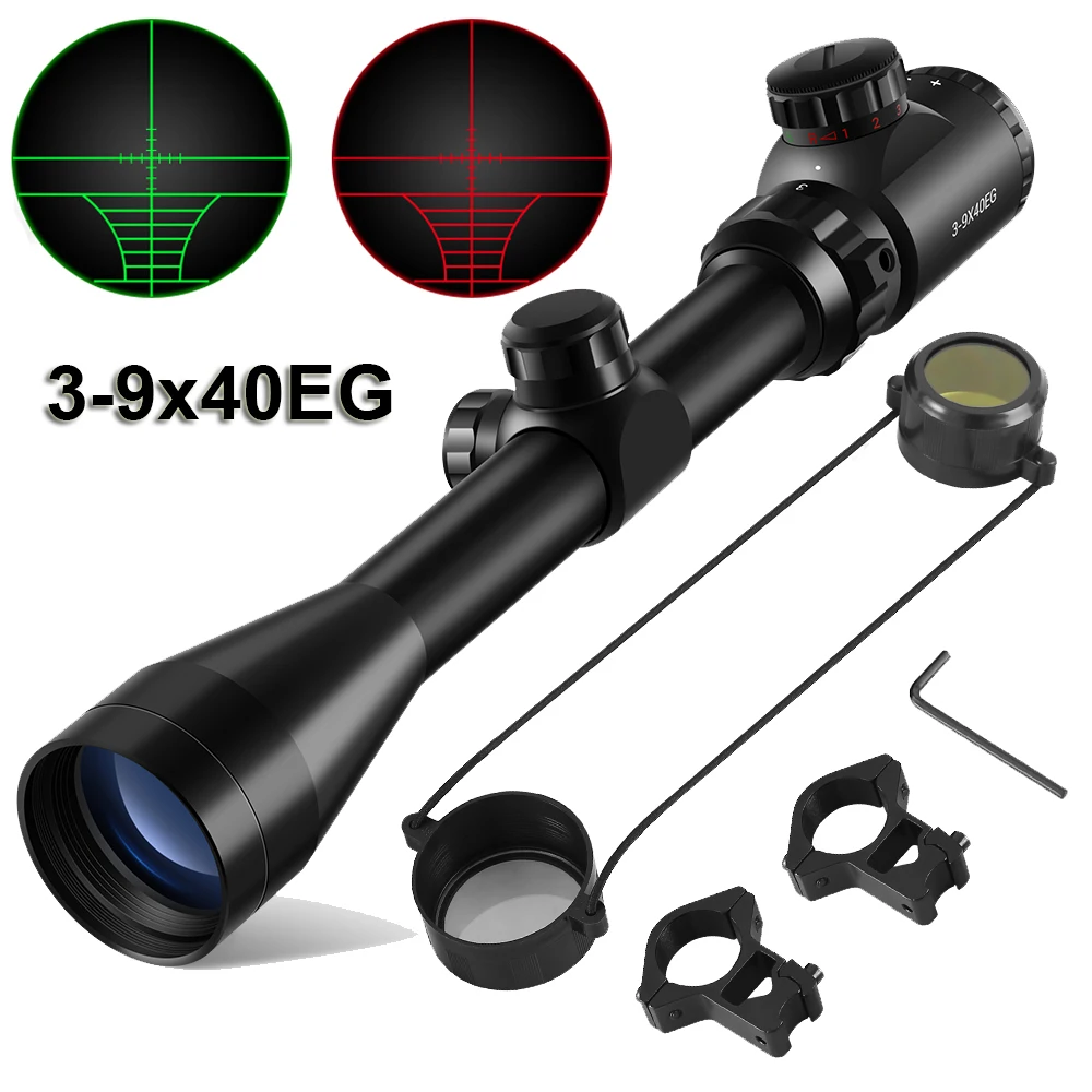 

3-9X40 Hunting Air Rifle Scope Optics Sight Red Green Illuminated Riflescope Tactical Optical Airsoft Air Guns Sights