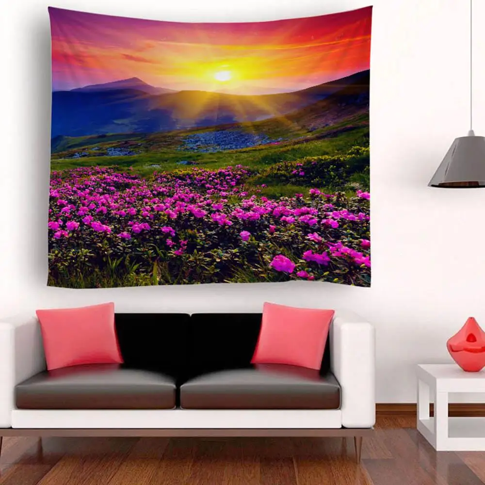 Hanging Cloth Tapestry Wall Hanging Scenery Tapestries Sunset Landscape Tapestry for Bedroom Living Room Decoration 51.2"X59.1"