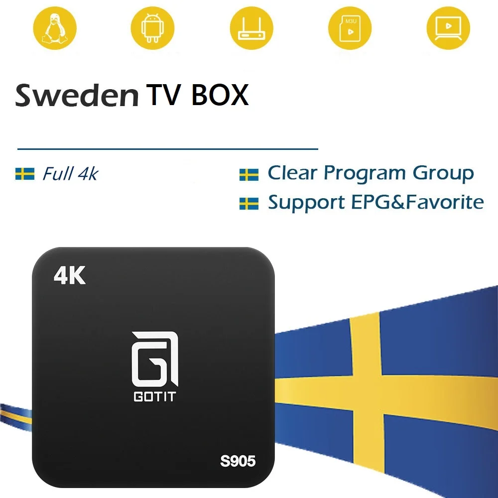 ТВ-приставка S905 8 Гб ROM Android TV Box 7 1 4K H.265 Amlogic S905X для Норвегии Дания Франция