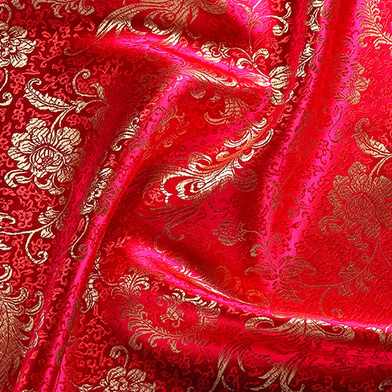 Свадебное украшение Белая парча ткань сатин жаккард cheongsam ткань вечернее платье ткань JA27