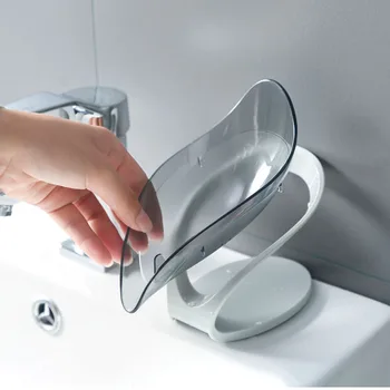 

1PC Soap Holder Leaf Sink Sponge Drain Box Creative Suction Cup Soap Storage Drying Rack Cleaning Brush Case Bathroom Supplies