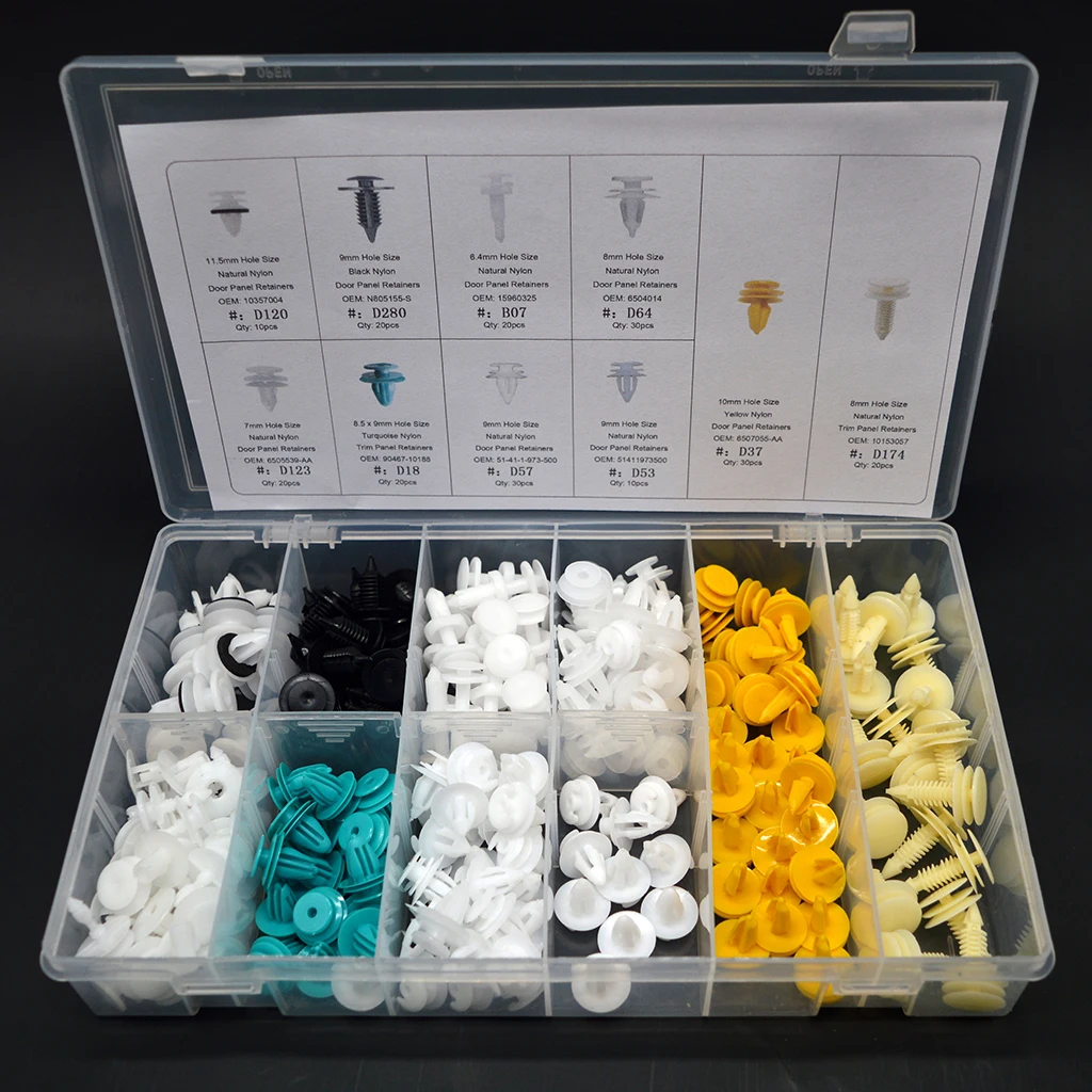 210 Piece Car Body Push Pin Rivet Trim Door Panel Moulding Repair Clips with Storage Case