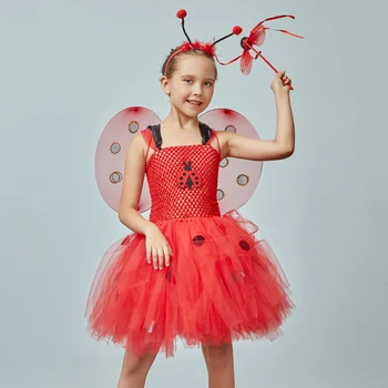 

Halloween Costume for Girls Ladybug Cosplay Dress Fancy Ball Gown Baby Cartoon Dresses Photo Props Carnival Outfits Nina Disfraz