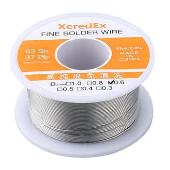 

Solder Wire Welding Soldering 0.6mm 2% Flux Tin Lead Rosin Roll Core Silver Repair Tool Reel Melt Kit 63% Sn