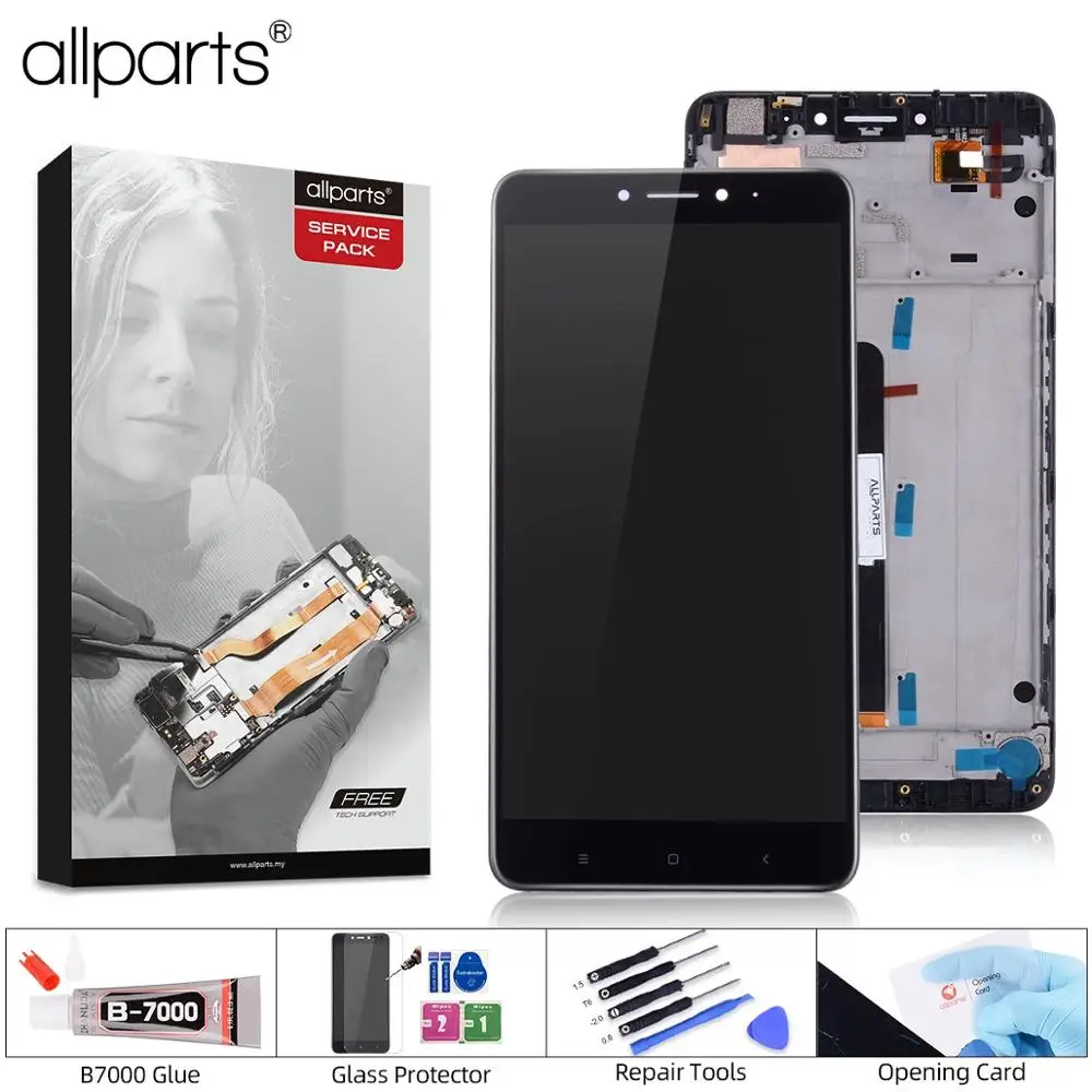 Цена Дисплей для XIAOMI Mi Max 2 font b LCD b font в сборе с тачскрином на рамке Оригинал Черный и белый золото