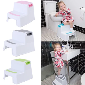 

2 Step Toddler Stool Safety Slip Resistant Soft Grip for Bathroom Toilet Potty Training BJStore