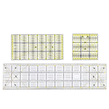 

3Pcs/Set Square Rectangle Clear Ruler Patchwork Sewing Ruler Tool Set Craft Diy