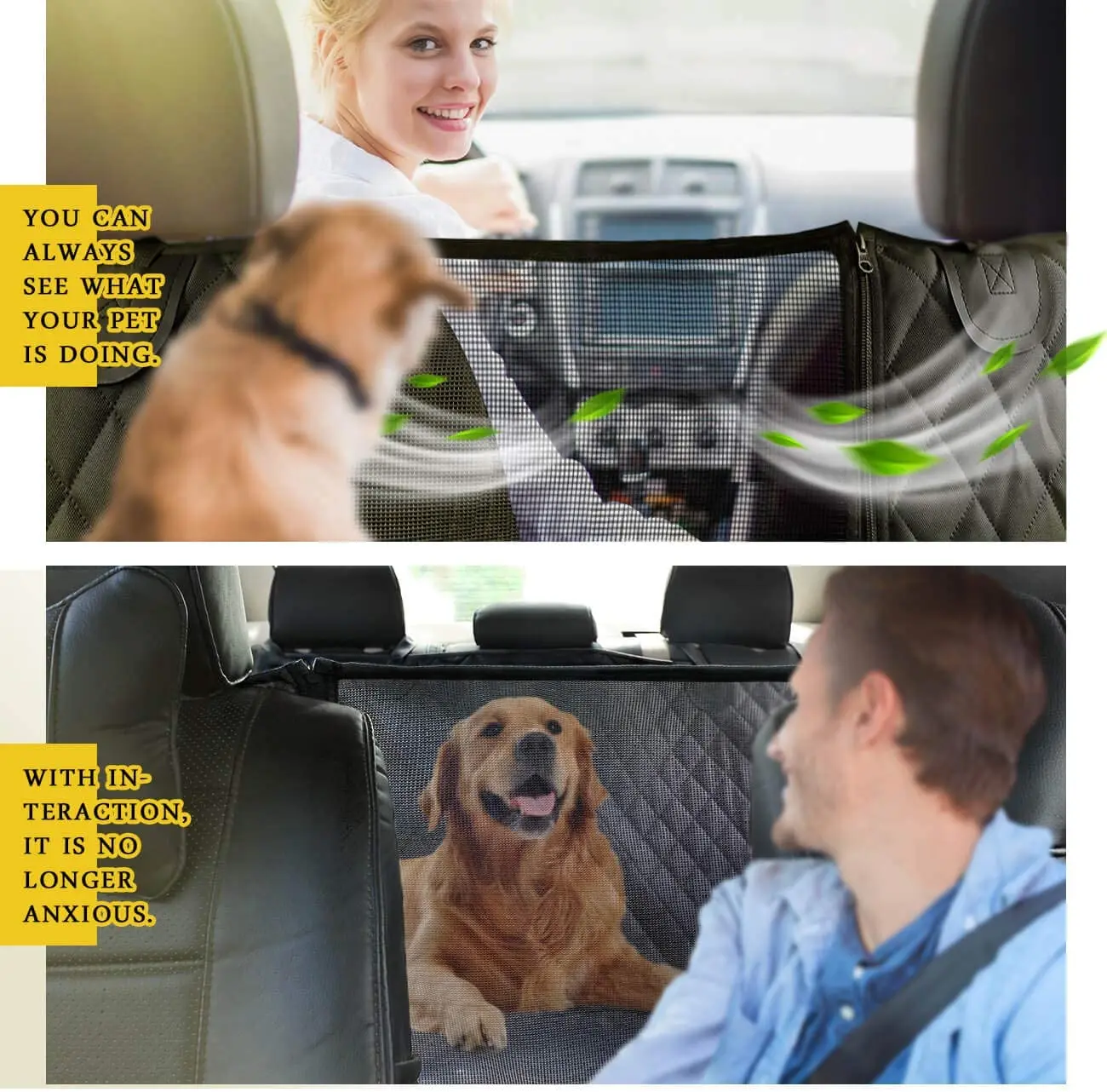 Dog Car Seat Cover Waterproof Pet Transport Car Backseat Protector Mat Hammock for Small Large Dogs