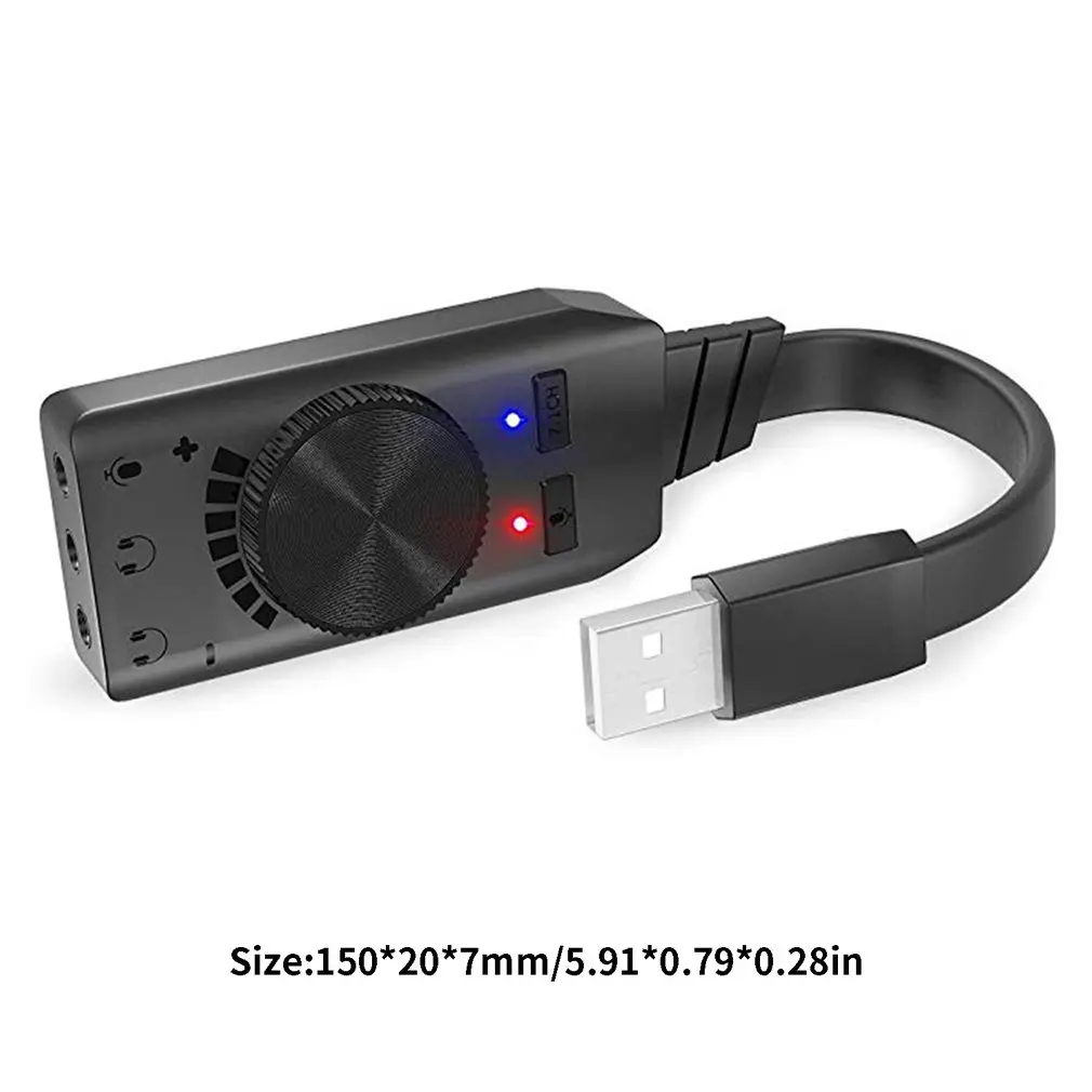 USB Virtual Sound Card External Audio Adapter Stereo Sound Card Converter With 3.5mm Aux For Gaming Headset