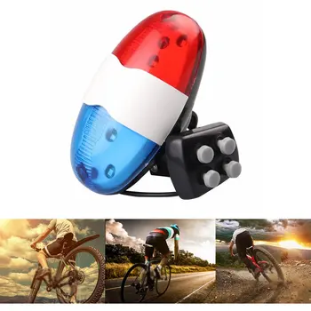 

Bicycle Bike Police Front Light Warning Siren Cycling Electric Horn Bell 4 Sounds Horn Bell Ring Bicycle Accessories