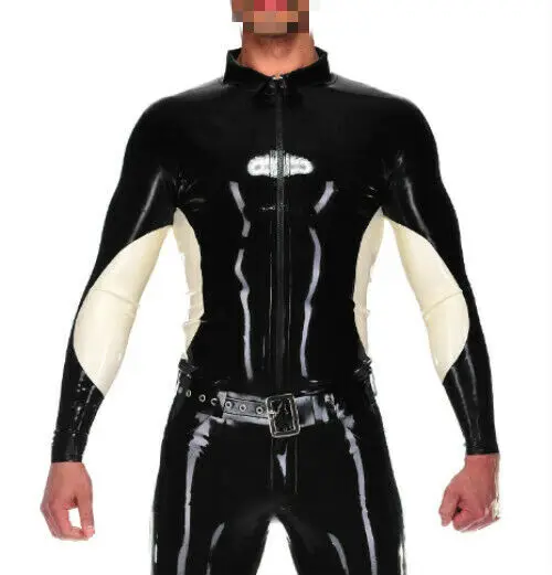 Новый Латекс 100% резиновая Красивая Черная куртка Спортивная рубашка модные топы
