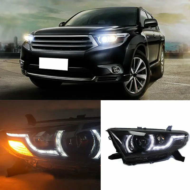 Для Toyota Highlander 2011 2012 2013 HID Turn High + ближнего света линзы фар в сборе|Фара для авто