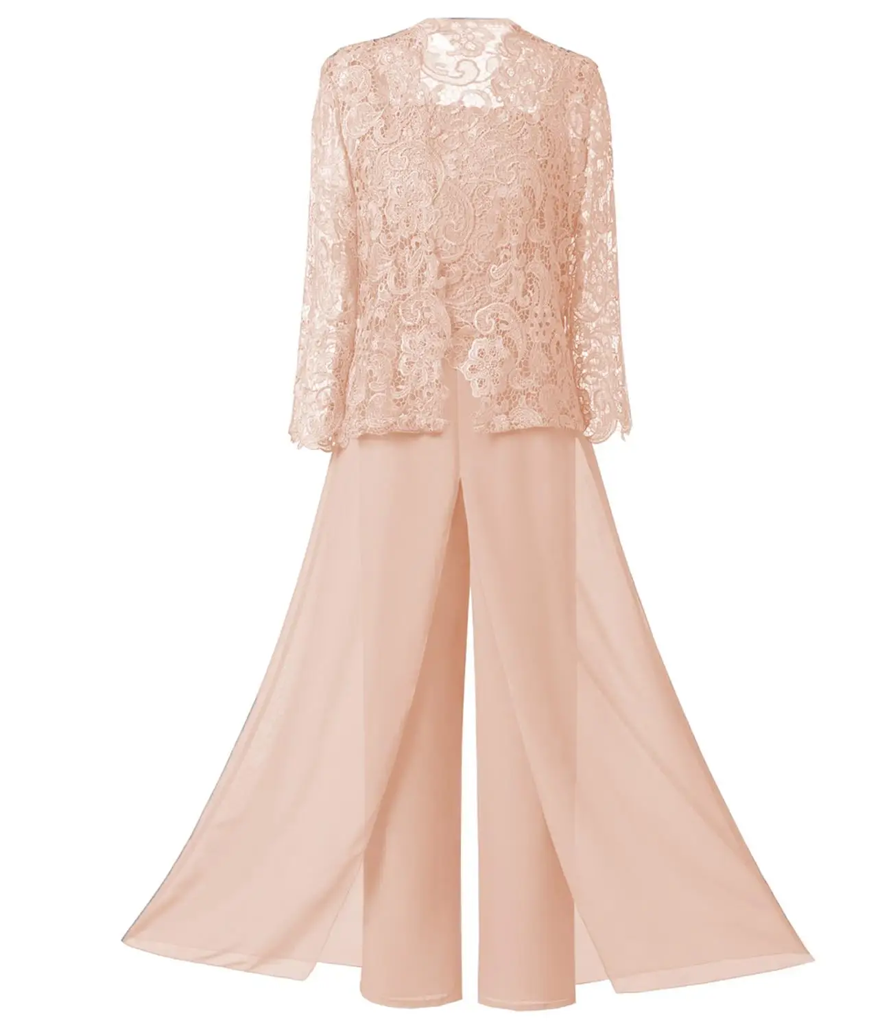 Solovedress/комплект из 3 предметов, платье для матери невесты, штаны, костюм с курткой, нарядный вечерний кружевной свадебный SL-M06 жениха - Цвет: Blush