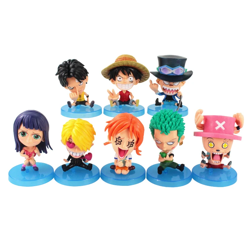 8 5-10 см шт. в комплекте детство nami sabo Luffy Ace Chopper sanji zoro Q Сидящая Ver ПВХ экшн-фигурка