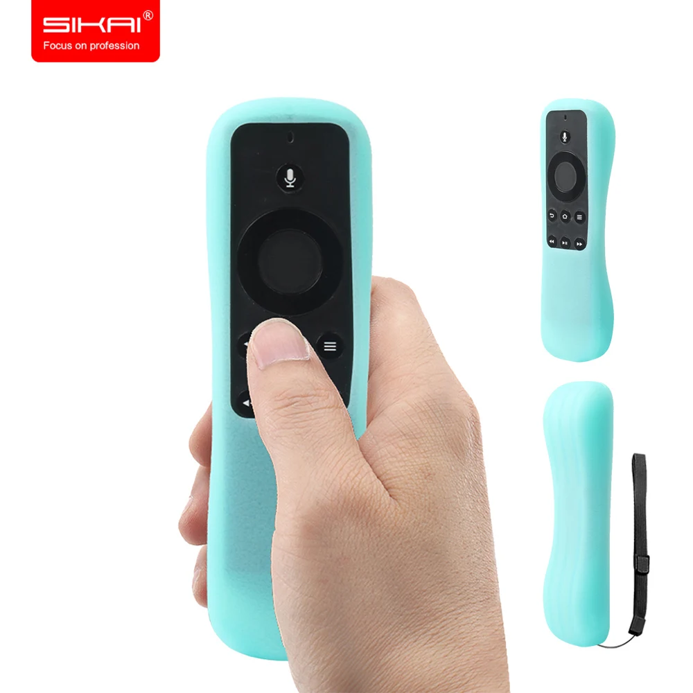 Turquoise Blue SIKAI противоударный защитный силиконовый чехол для Amazon Fire tv Stick Fire tv Cube Alexa голосовой пульт эргономичный дизайн - Цвет: Turquoise Blue