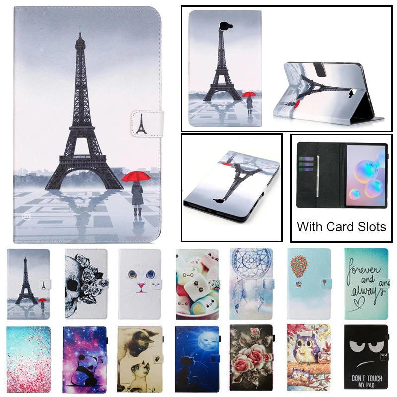 SM T585 чехол для планшета Samsung Galaxy Tab A A6 10 1 &quot2016 T580 T585N Smart Cover Funda подставка с рисунком