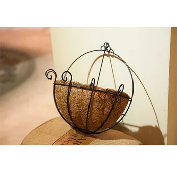 

10 Inch Metal Hanging Planter Coconut Basket Round Steel Wires Plant Holder Decor Hanging Flower Pots Indoor Outdoor Hanging Bas