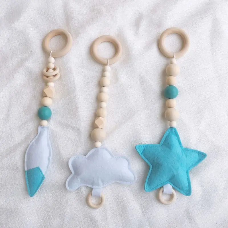 Nordic Style Ring-pull Baby Gym Toy Sensory Nursery Kids Room Infant Toddler Clothes Wooden Frame Rack Decoration