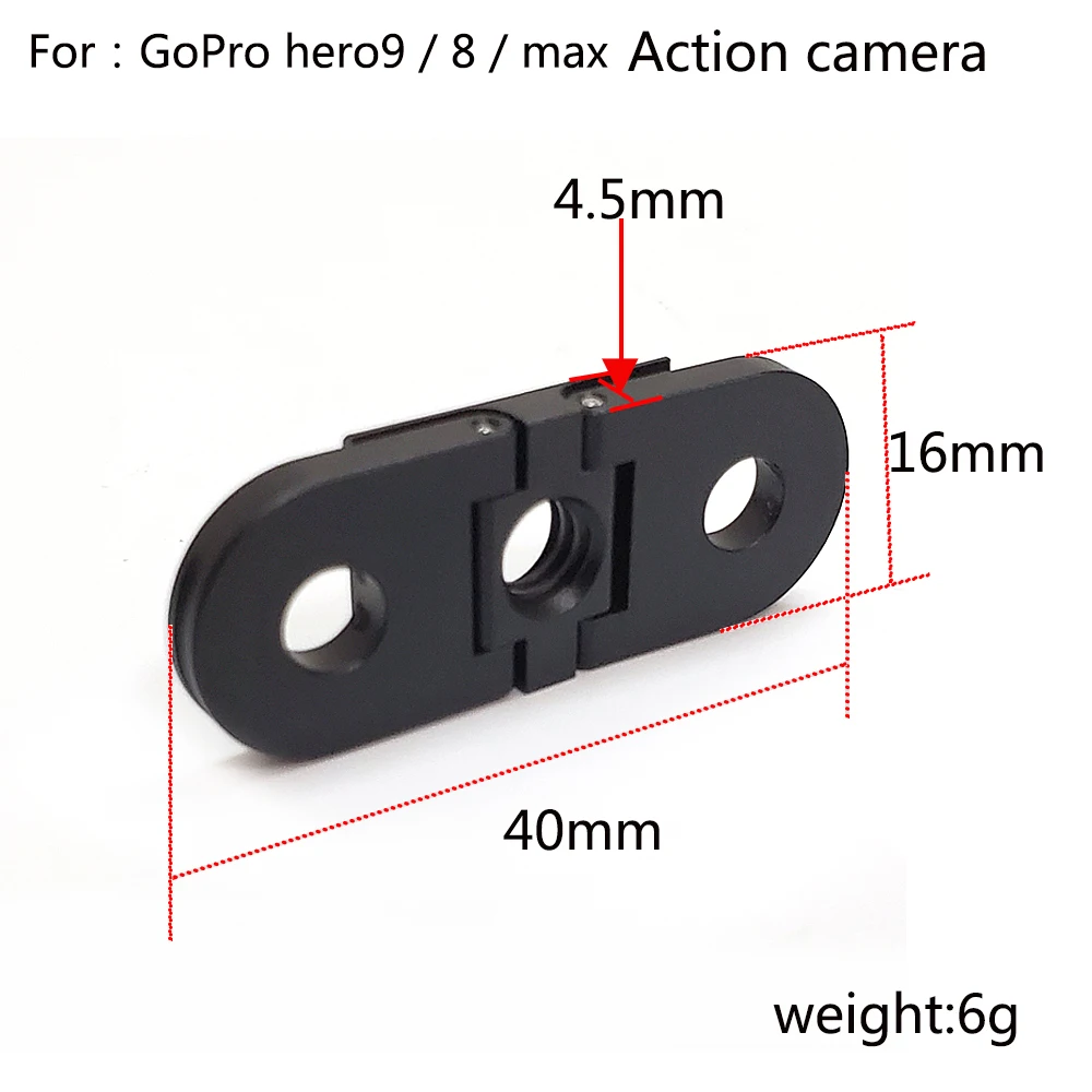 Suporte Adaptador para Câmera Gopro Peça de Reposição com Tripé e Parafuso de de Alumínio com Base Metálica para Gopro Hero Hero Max - Image 6